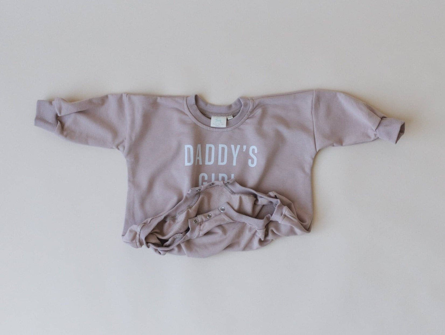 Daddy's Girl Sweatshirt Bubble Romper-Mauve