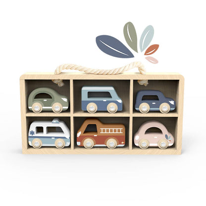 Car Display Case with 6 Vehicles