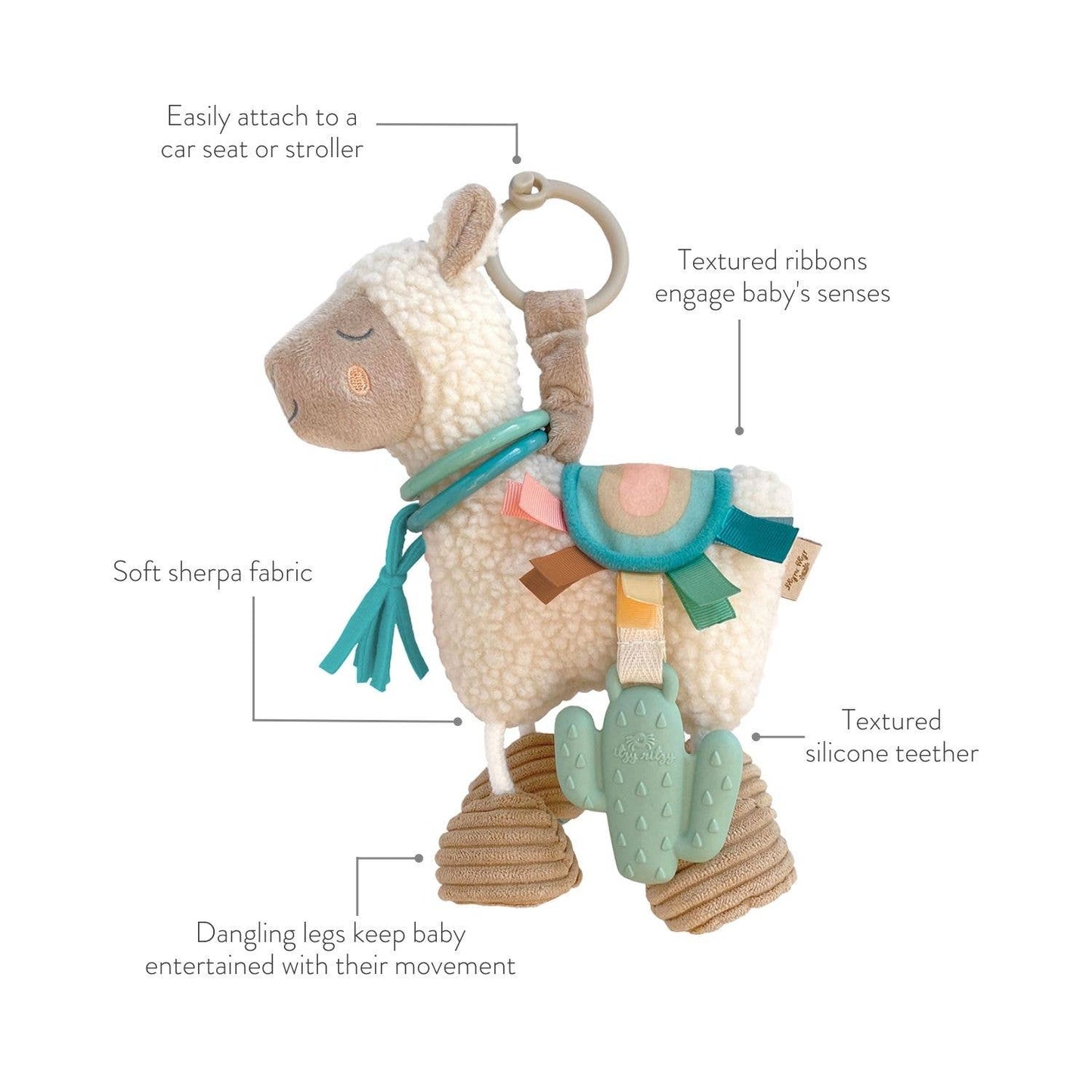 Itzy Llama Link & Love™ Activity Plush with Teether Toy