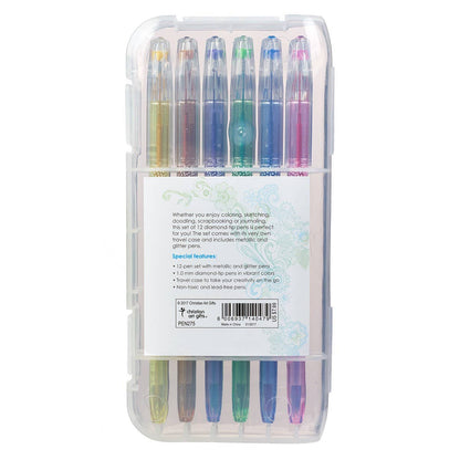 Metallic & Glitter Gel Pen Set - 12pc