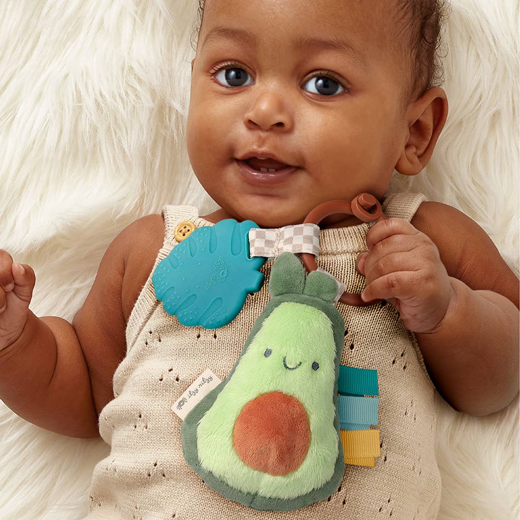 Itzy Ritzy Plush + Teether-Avocado