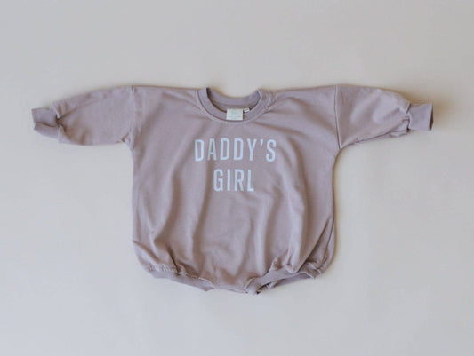 Daddy's Girl Sweatshirt Bubble Romper-Mauve