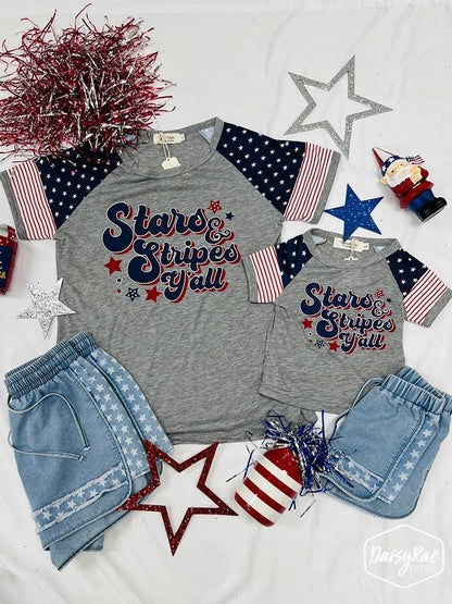 MAMA Stars & Stripes Y'all Raglan Tee