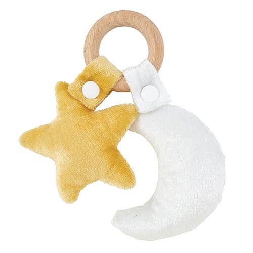 Sensory Toy - Star & Moon w/ Beech Wood Ring